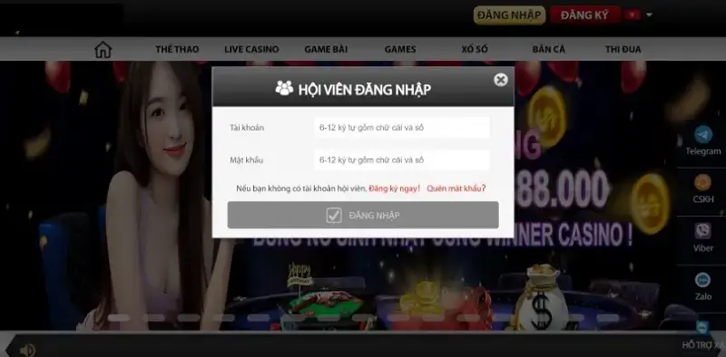 Đăng nhập winbet vào Casino